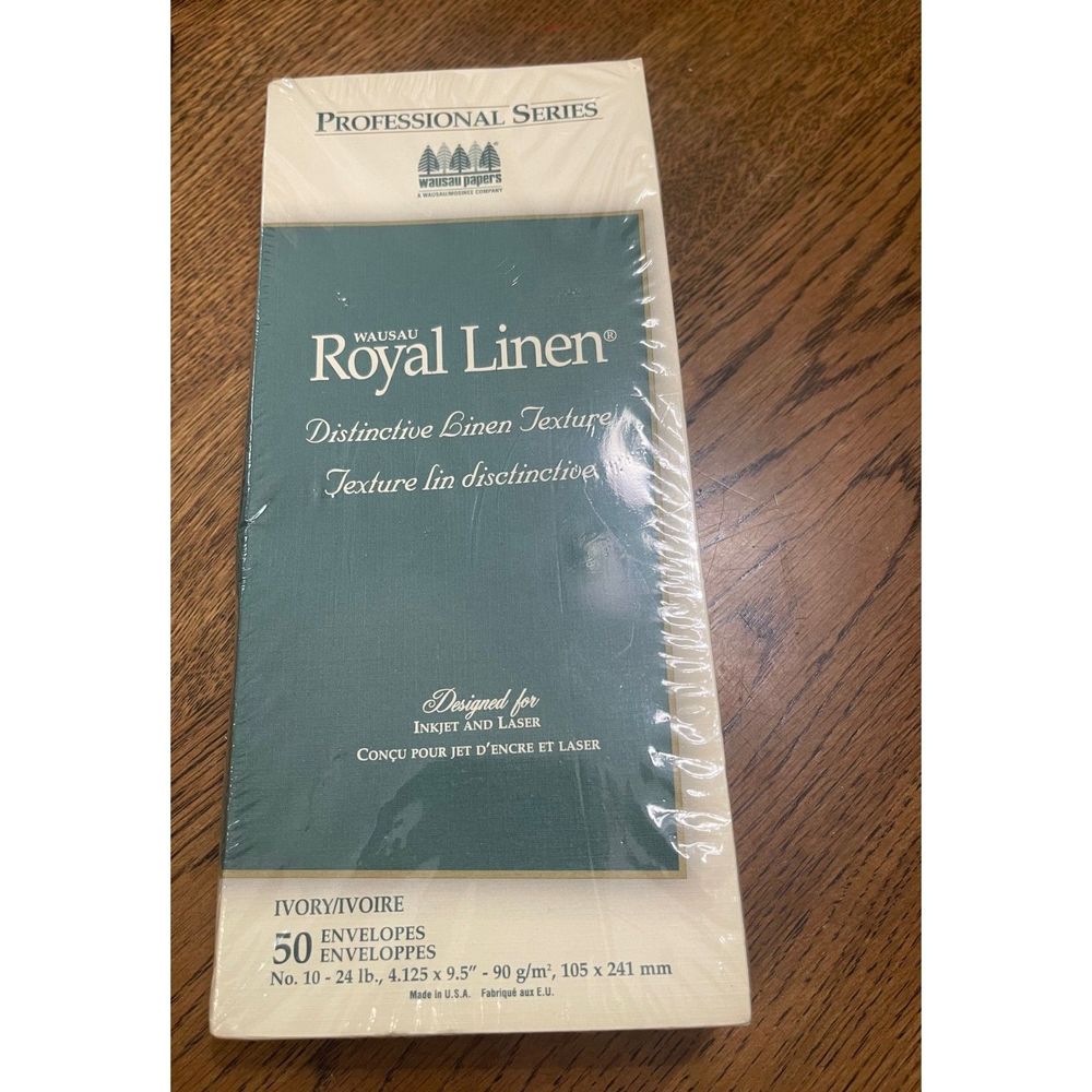 Wausau Royal Linen Professional Series Pack of 50 Envelopes No.10 24 LB. NEW